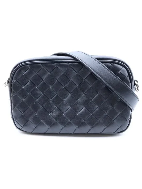 Bottega Veneta Intrecciato Camera Bag Black Leather