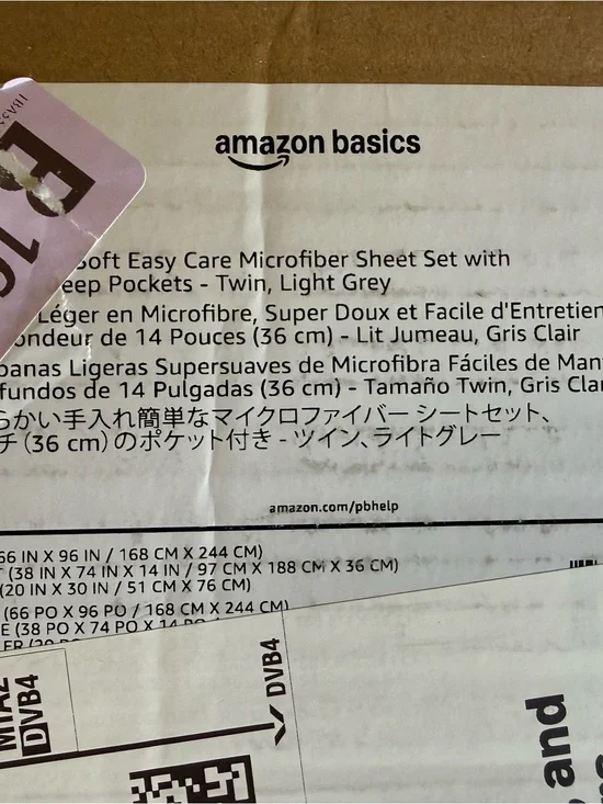 Amazon Basics Light Grey Microfiber Sheet Set - Twin, Soft Easy Care