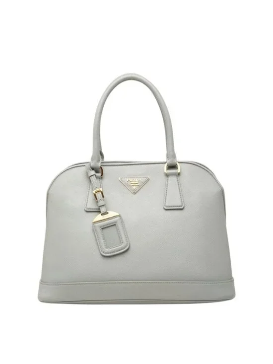 Prada Handbag Blue Gray Leather