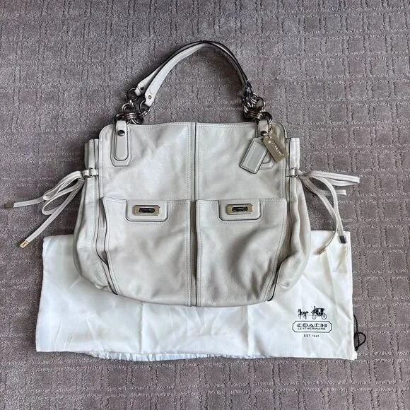 Coach Chelsea Flagship Leather Tote Shoulder Bag Shopper Cream Ivory Large 17786