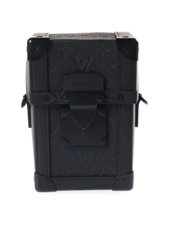 Louis Vuitton Vertical Trunk Wearable Wallet Monogram Shoulder Bag Leather Black