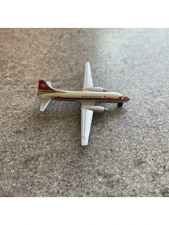 Vintage die-cast Airplane Swissair CV 440 By Schabak 1.6” long A8