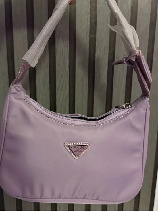 Prada Lavender Nylon Shoulder Bag