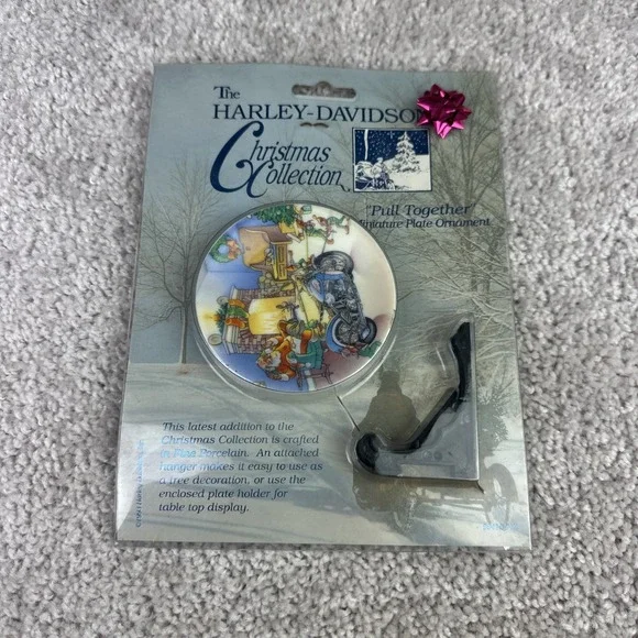 Harley Davidson Miniature Christmas Plate 