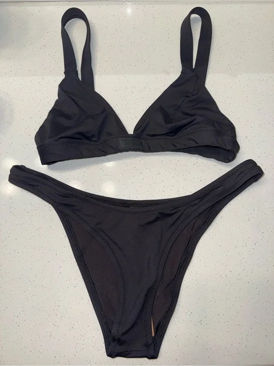 SKIMS Black Triangle Swim Bikini Set