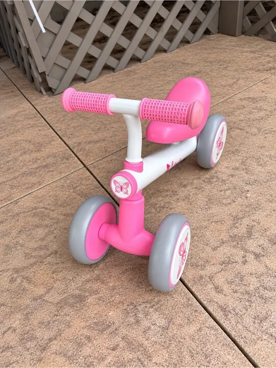 Kids Pink Ride-On Balance Bike - Lightweight Toddler Scooter