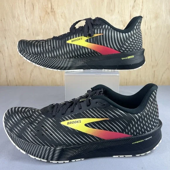 Brooks Hyperion Tempo Men's Size 11.5 Black Yellow Road Running Shoes