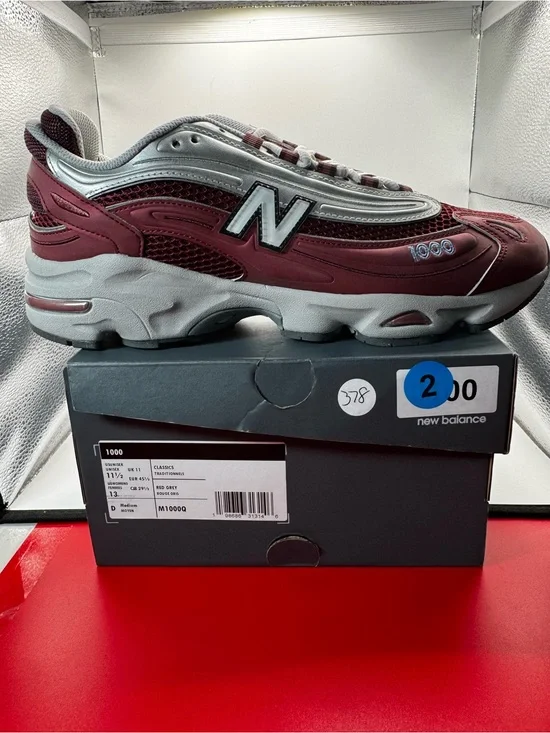 New Balance 1000 Red Grey M1000Q Brand New Deadstock with Box Size 11.5 / mens