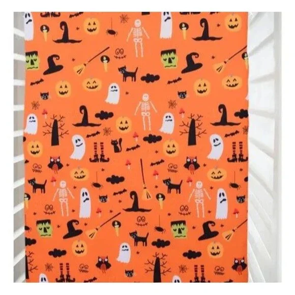 Halloween Fitted Crib Sheet for Standard Crib, Toddler Mattresses, 52x28 inches