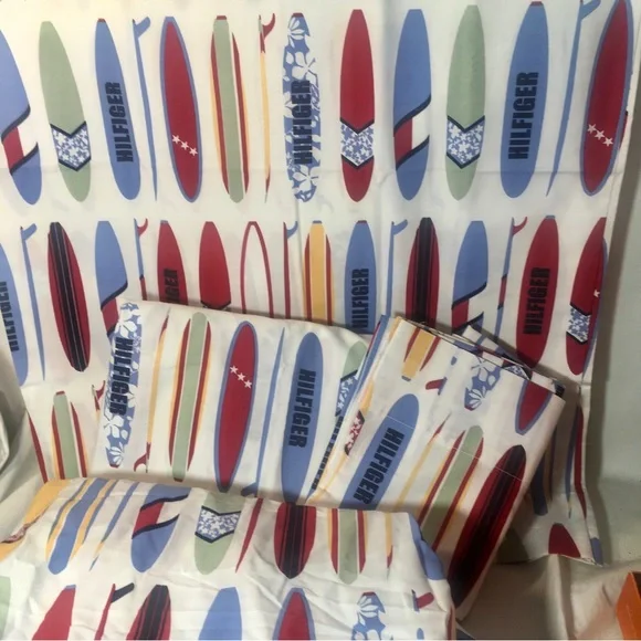 TOMMY HILFIGER Surf's Up Surfboards Full Sheet Set Vintage 100% Cotton Mexico