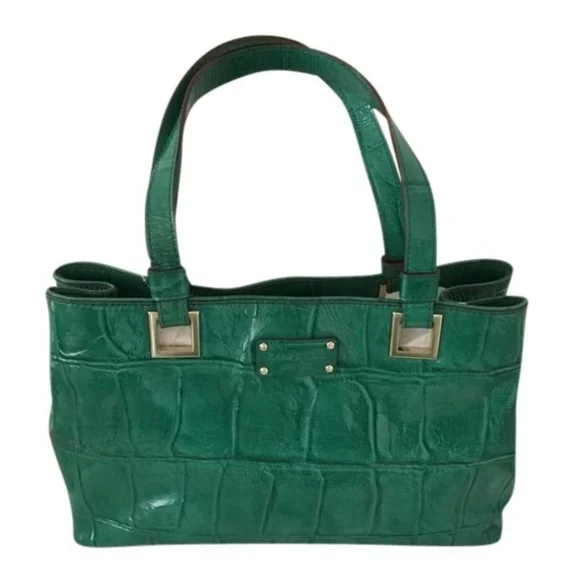 Kate Spade Elena Madrid Patent Croc Leather handbag