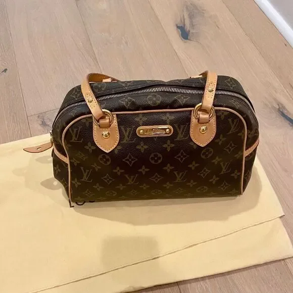 Louis Vuitton Montorgueil PM Handbag Purse Monogram Canva-EUC