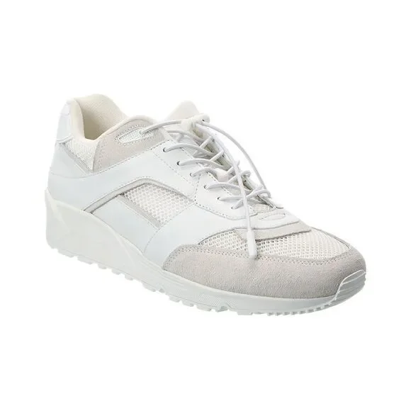 Saint Laurent Bump Leather & Suede Sneaker, White