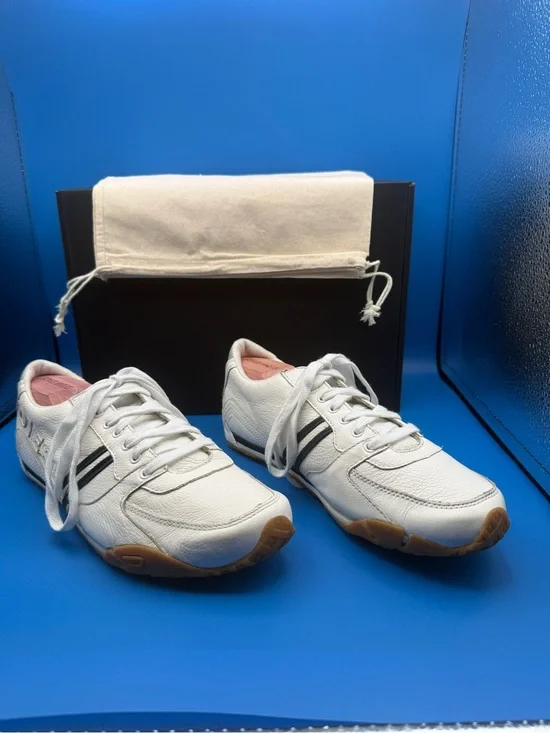 Diesel Barner White Leather Sneaker Bundle Sz 8.5