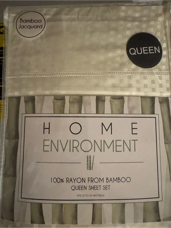 HOME ENVIRONMENT Queen Bamboo Rayon Sheet Set - white