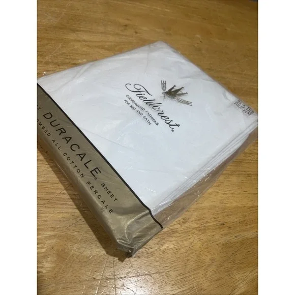 Vintage Fieldcrest Perfection Fine Combed Percale Full Flat Sheet White 81 x 104