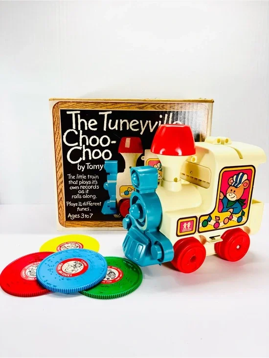 Tomy The Tuneyville Toy Choo - Choo Train With Records Rare In Box 1975 Vintage
