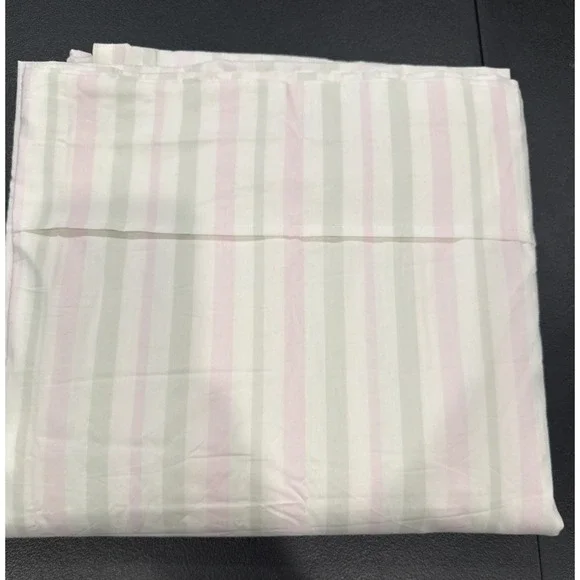Vtg Rachel Ashwell Treasures King Sheet Pink Stripes Green Shabby Early 2000's