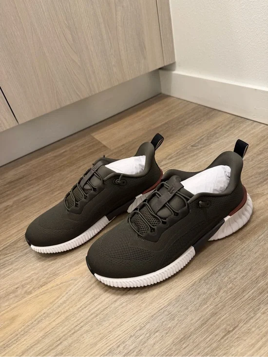 Boggi Milano Men's Sneakers in Dark Olive with White Sole