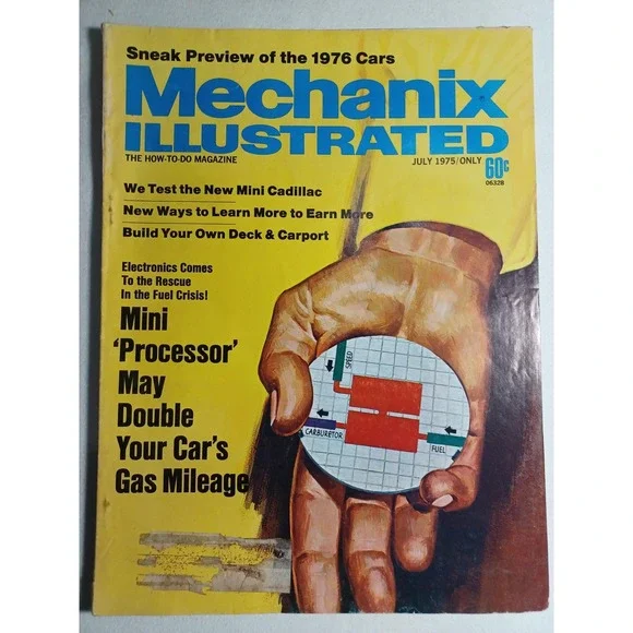 Vintage Mechanix Illustrated Magazine July 1975‎ Mini Processor 1976 Cars Auto