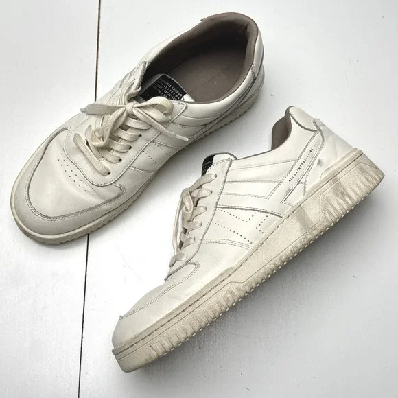 AllSaints London Spitalfields Mens White VIX Leather Shoes MZ691Y Size 11 US 44