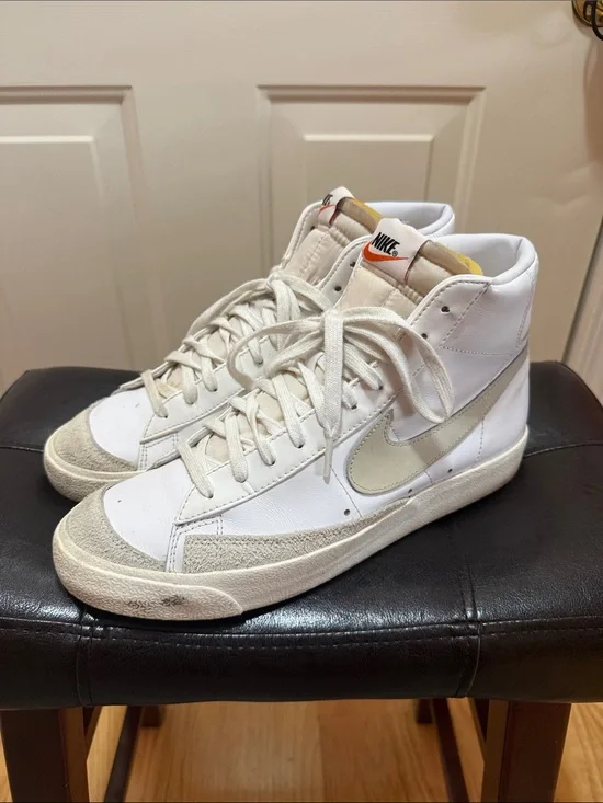 Nike Men’s White/Sail Blazer Mid High-Top Sneakers