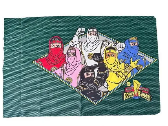 Vintage 1995 Mighty Morphin Power Rangers Green Standard Pillowcase Springs