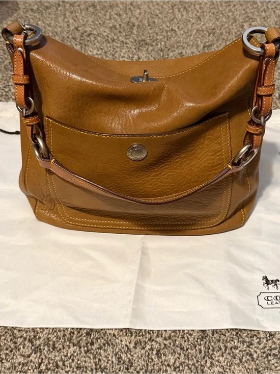 Coach Leather Hobo Bag in Tan/Cognac