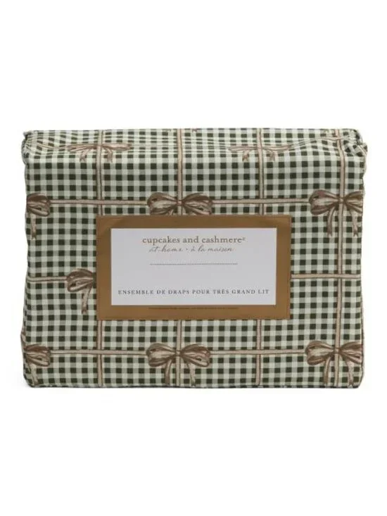 CUPCAKES & CASHMERE Gingham Bow Sheet Set