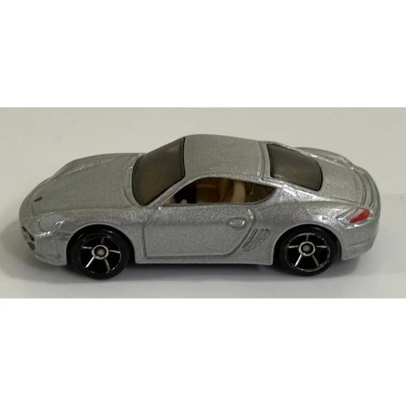 Hot Wheels Porsche Cayman S Kids 1:64 Silver Die-Cast Car Metallic Toy Vehicle