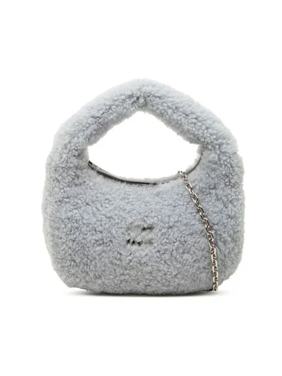 Miu Miu Wonder Hobo Chain Shoulder Bag 2-Way Blue Wool