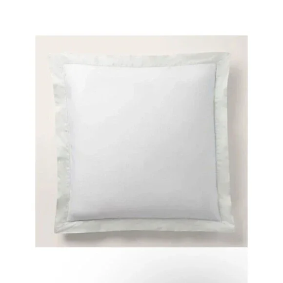 Ralph Lauren SET OF 2 Sateen Border Euro Sham Organic Cotton in Parchment