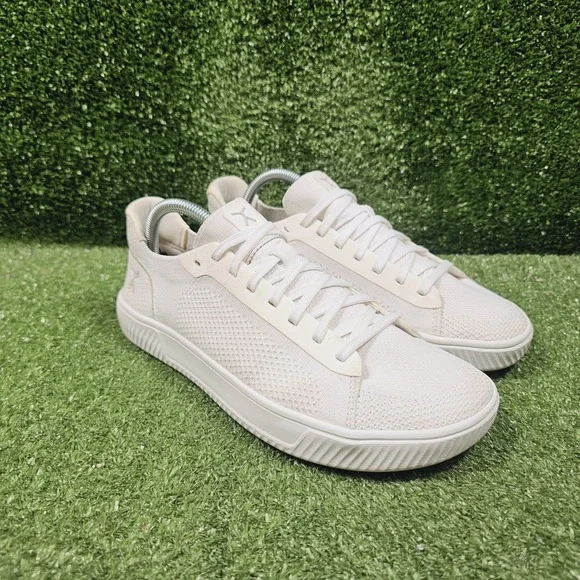 Flux Adapt Trainer Triple White Knit Minimalist Athletic Sneakers Mens Size 9