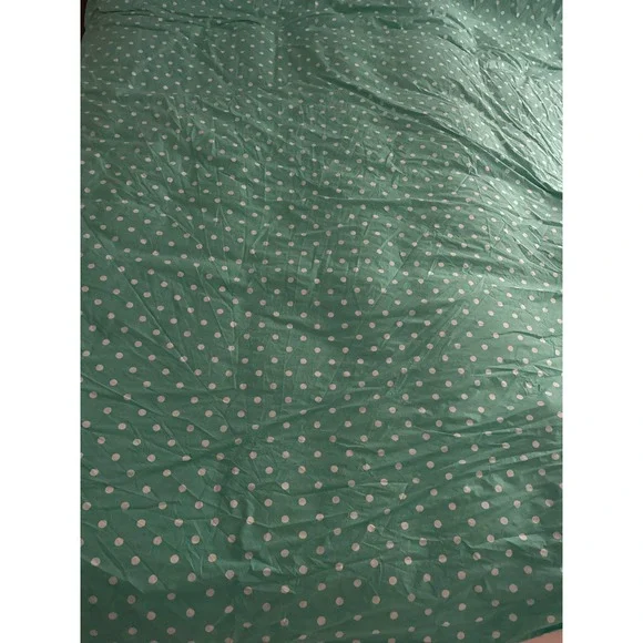 PBteen Pottery Barn Teal Polka Dot Organic Cotton Full Sheet Set No Pillowcases