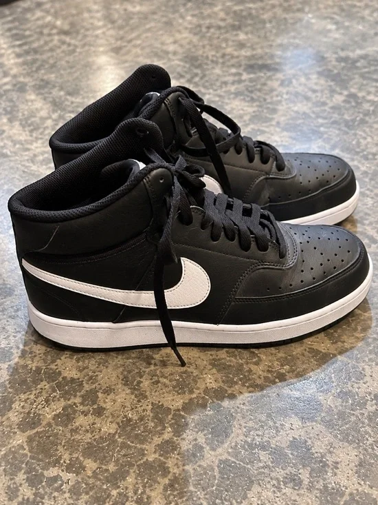 Nike Court Vision Mid Black & White High Top Sneakers – Men’s Size 10.5