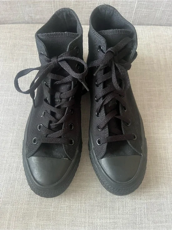 Converse All Star Black High-Top Canvas Sneakers, unisex W8, M6, Streetwear