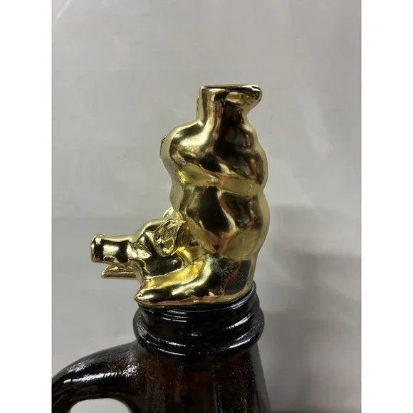 WhistlePig Bottoms Up Pig Bottle Pourer Pour Spout Gold/Black Metal Rubber