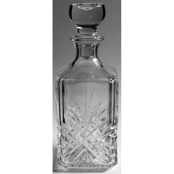 VIntage Cristal D'Arques-Durand Square Decanter with Stopper Masquerade 10.25