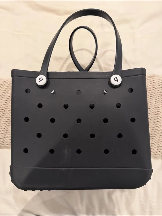Black Perforated Tote Bag - Brand: