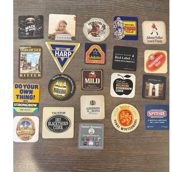 Lot of 21 European Coasters Vintage - Bar Collectible