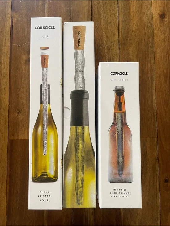 Corkcicle Air Wine chiller wand corkcicle chillsner beer wand and corkcicle set