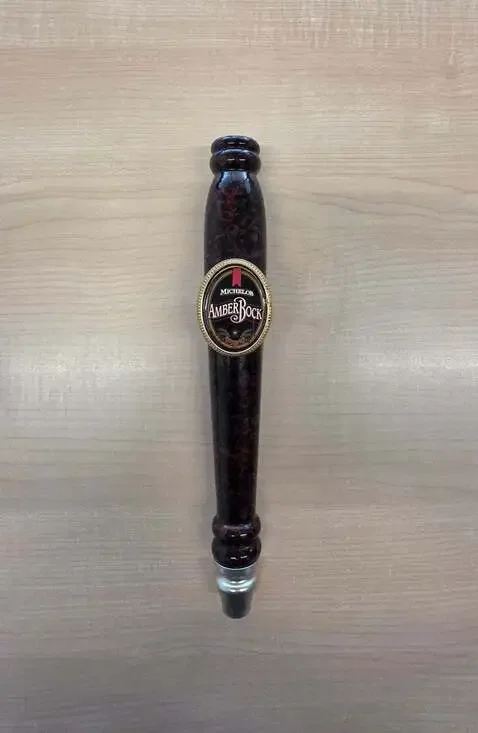 Michelob Amber Bock Beer Tap Handle Dark Wood Finish