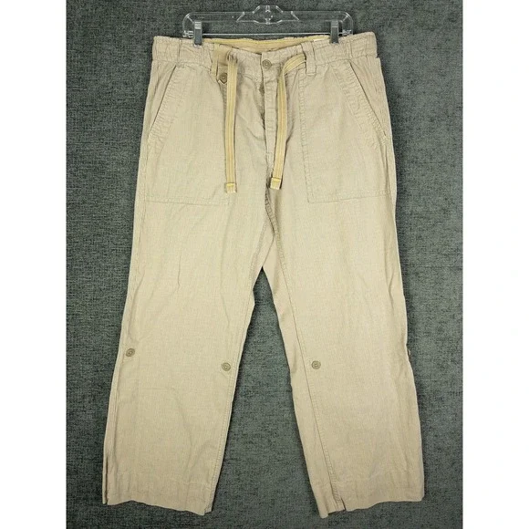 Gap Detailed Function Durability Y2K Cargo Pants Mens L Khaki Tan Striped Workwe
