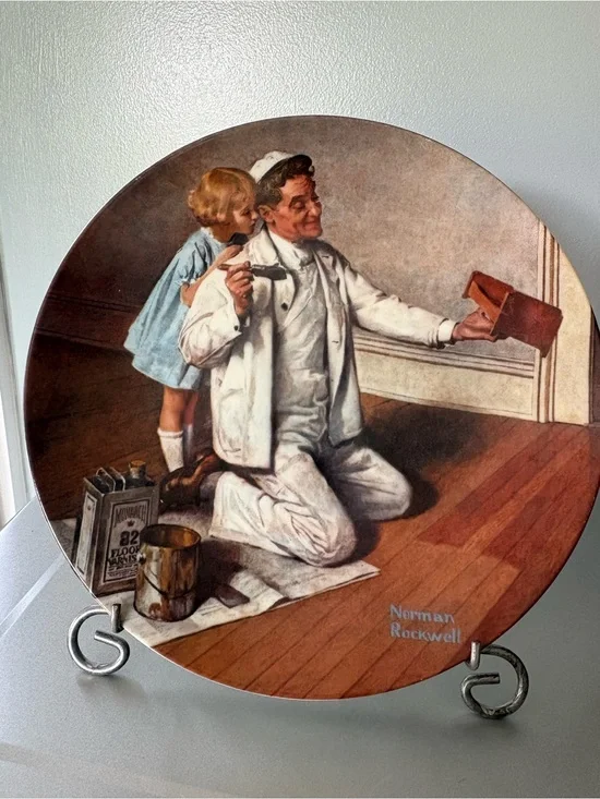 Knowles Decorative Plate - “The Painter”Norman Rockwell Scene