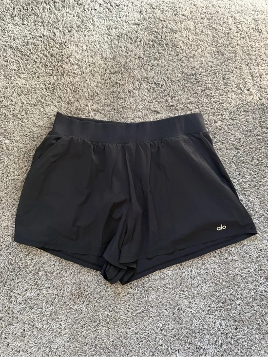 ALO Yoga Black Athletic Shorts with Elastic Waistband