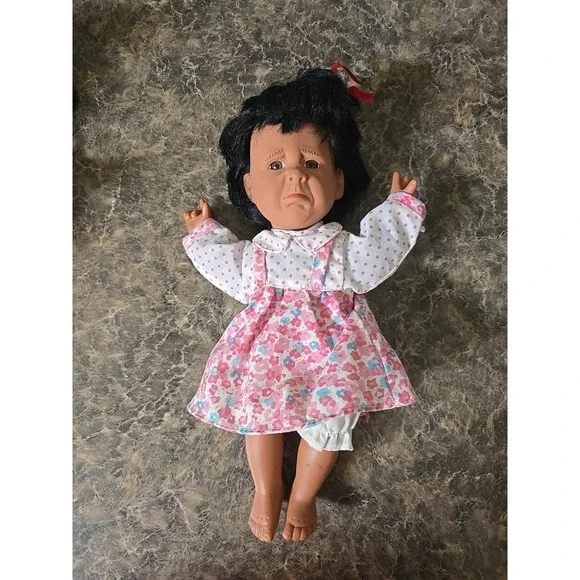 1990's Gi-Go My Pals Expressions Baby‎ Doll Sad Baby Dark Short Hair 11