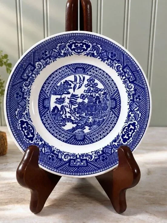 Vintage Willowware Blue and White Plate 6.5