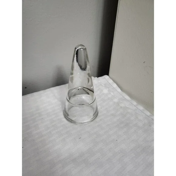 Clear Glass Conical Ring Holder Stand Minimalist Jewelry Display Organzier