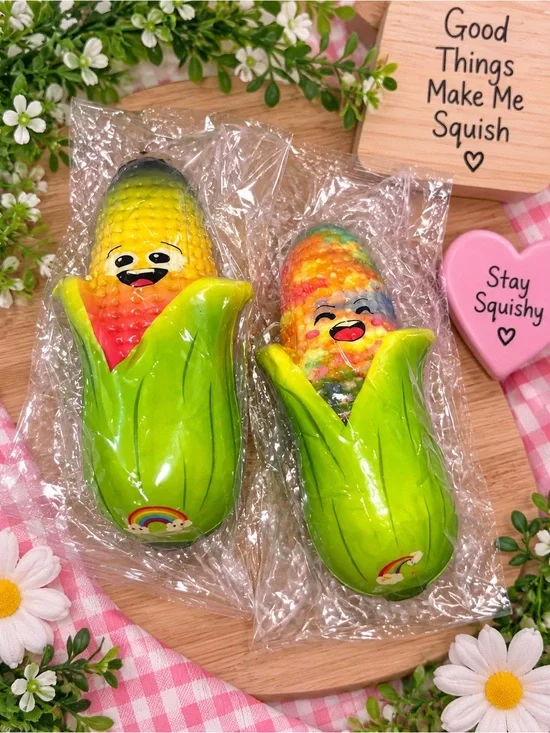 🌽 Cute Corn Squishy Duo 🌈🍓