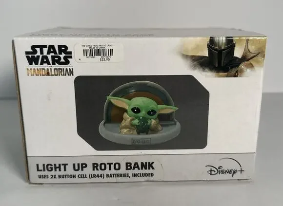 Star Wars The Mandalorian The Child Light Up Up Roto Coin Bank 5 1/2